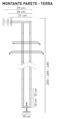 Montante K2 pavimento - parete