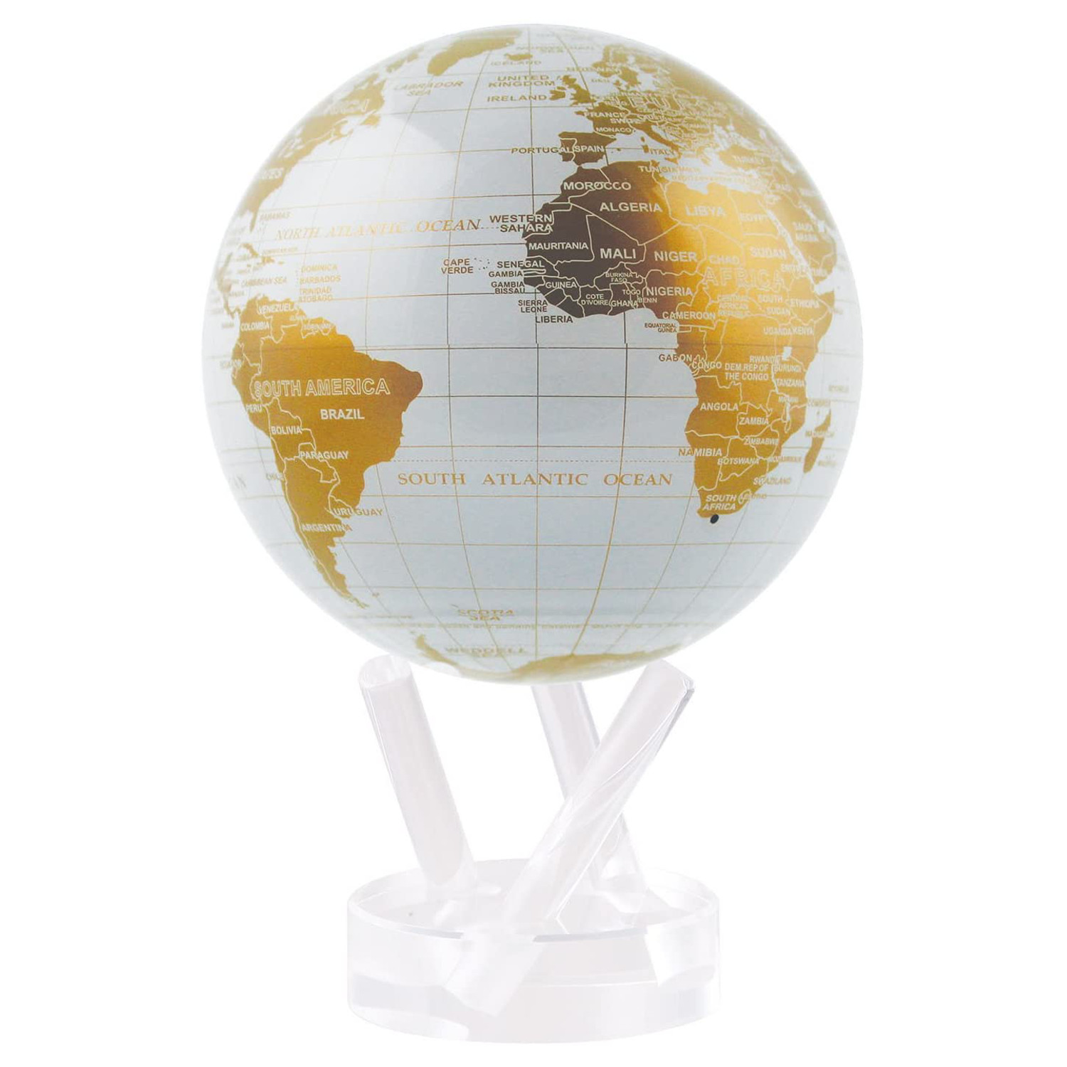 How Does A Mova Globe Work Mova Globe Ø 4,5" (11,5 Cm) Mappamondo White and Gold MG-45-WGE